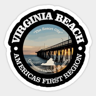 Vintage Virginia Beach Coastal US Ocean Virginia Beach Sticker